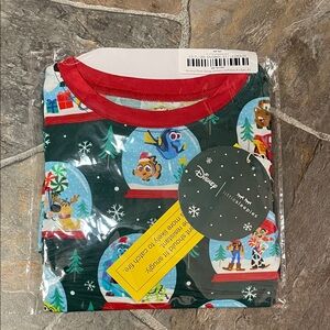 Little Sleepies Disney Snow Globe Pajama Top - Red and Green